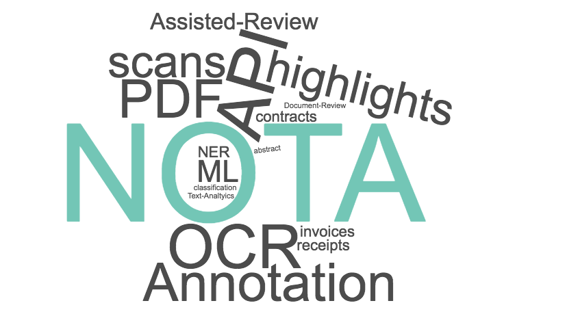 Nota Assisted Review PDF Annotation OCR scans Machine Learning